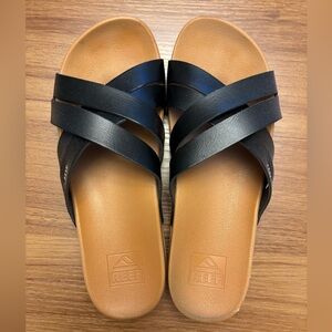 Reef Black and Brown Slide Sandals